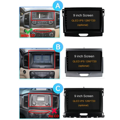 Android 15 Car Radio Stereo QLED Screen For Ford Ranger 2015 2016 2017 2018 2019-2022 GPS Multimedia Carplay Autoradio Head unit