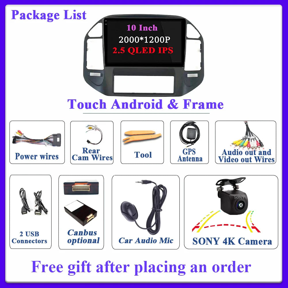 Wireless Android Head Unit For Mitsubishi Pajero 3 V70 V60 1999-2006 Car Auto Radio Carplay Multimedia GPS Navigation No 2din 4G