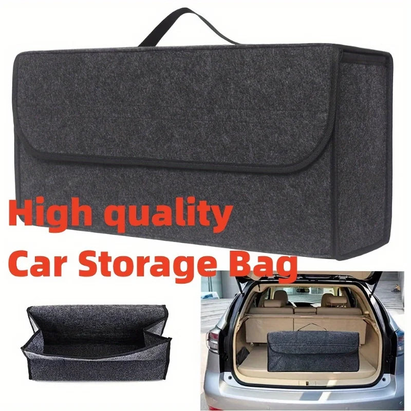 Gray Anti Slip Compartment Boot Storage Organizer Tool Car Storage Bag Car Trunk Organizer Soft Felt Storage Box Car Accessories power tools