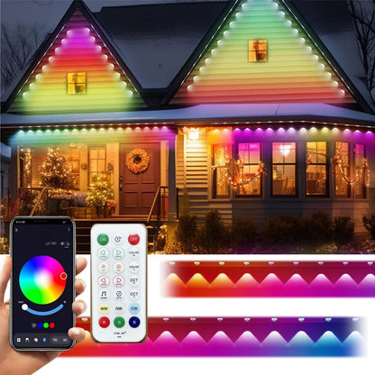 108FT Smart RGBW LED Module Permanent Outdoor Eave Light Waterproof 72LEDs remote APP Christmas Holiday Decoration