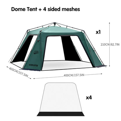 BISINNA 6-8 Persons One-touch Dome Tent Vinyl Coated Canopy Waterpoof Sunshade Shelter for Family Camping Travel Outdoors