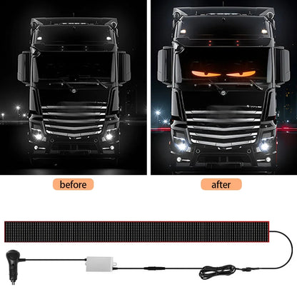 Devil‘s Eyes LED Panel Screen Light Remote Control Scrolling Animation Display 12V 24V LED Screen Light for Car Truck Windshield