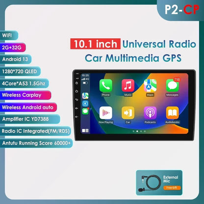 Hizpo Universal Car Radio 2Din 9" 10" 10.33" Android Auto Multimedia GPS CarPlay For Toyota Volkswagen Hyundai Kia Nissan Honda