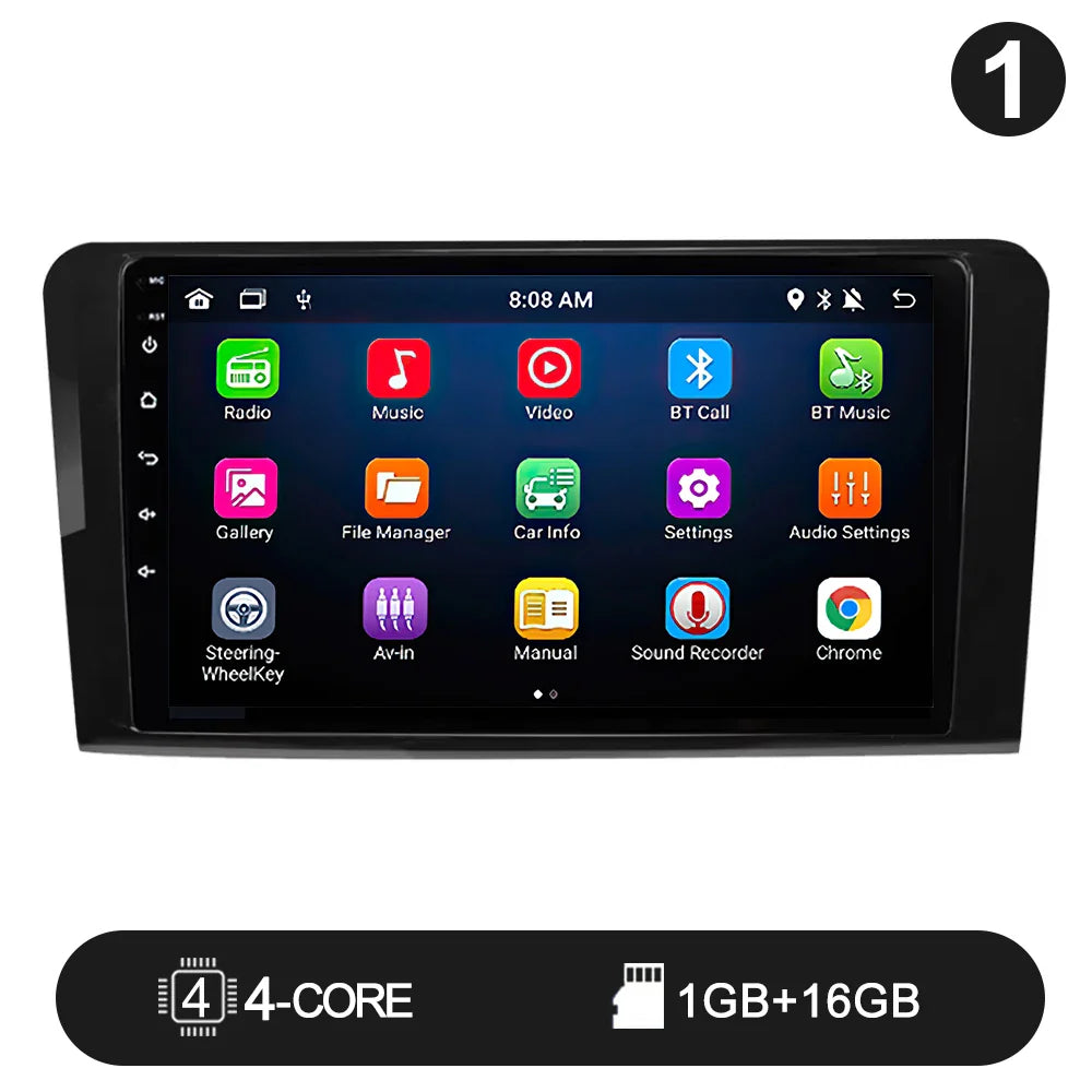 LEHX L6Pro 2 DIN Android 14 Car Radio For Mercedes Benz ML GL aW164 ML350 ML500 GL320 X164 ML280 GL350 GL450 Carplay Auto Audio