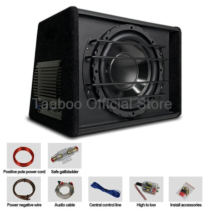 10 Inch 12V Super Subwoofer 800W High Power Car Speaker Car Audio Processor Fever DIY Car Active Amplifier Speaker Modification