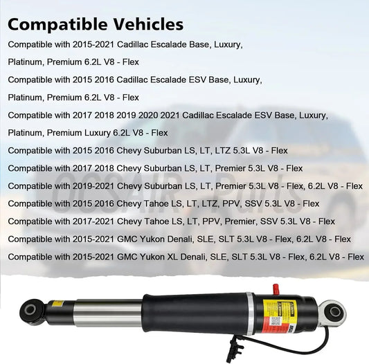 2x Front Rear Shock Absorbers for Chevrolet Tahoe Suburban Cadillac Escalade ESV GMC Yukon 2015-2020 84176675 84977478 23290661