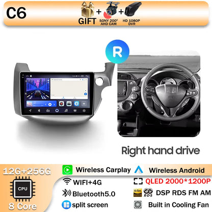 Android 14 For HONDA FIT JAZZ 2008 2009 2010 2011 2012 2013 Car Stereo Radio Multimedia Wireless Carplay Android Auto GPS 4G BT