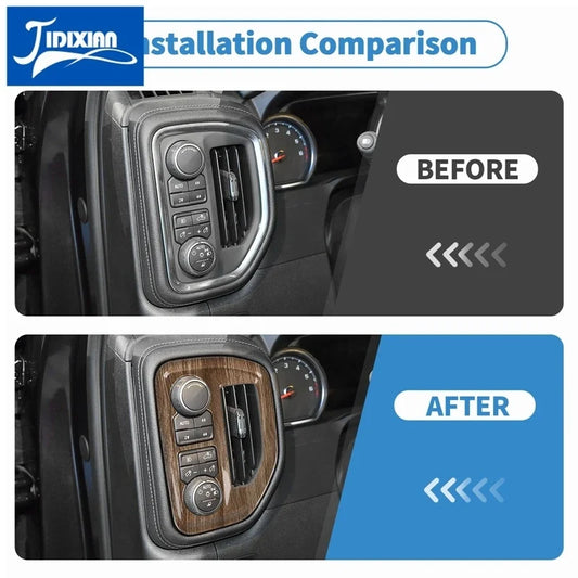 JIDIXIAN fit for Chevrolet Silverado for GMC Sierra 2019 2020 2021 2022 Car Console Air Conditioning Outlet Decoration Cover