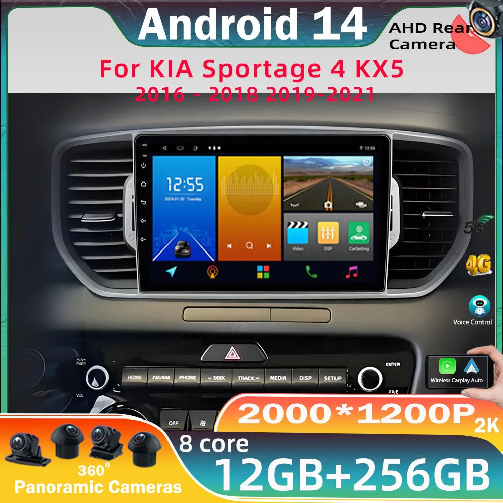 Android  For KIA Sportage 4 2016-2018 2019-2021 Multimedia Video Player Navigation GPS Stereo Wireless Carplay DSP WIFI NO 2DIN