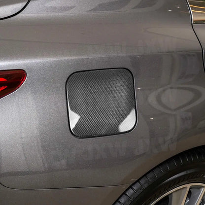 Carbon Fiber Outside Oil Filler Door Fuel Tank Cap Cover Decoration Parts for Infiniti Q50 2016-2022 Car Fuel Tank Cover Trims