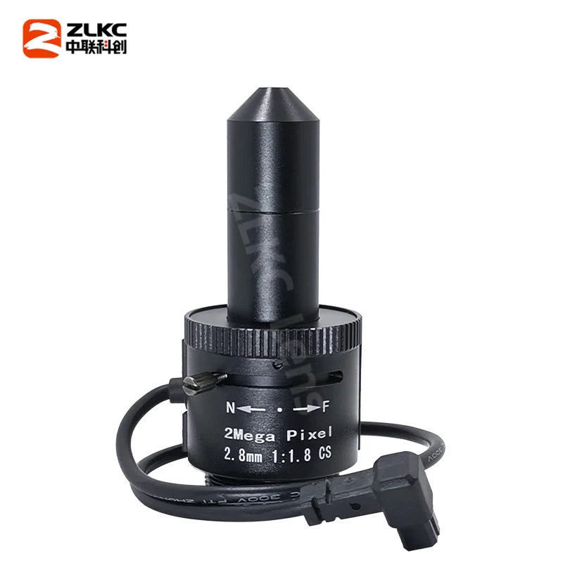 2.8mm Pinhole Lens 1/2.5 Inch FA Camera CS Mount Lens Low Distortion F1.8 Auto Iris CCTV For Machine Vision Camera 2Megapixels