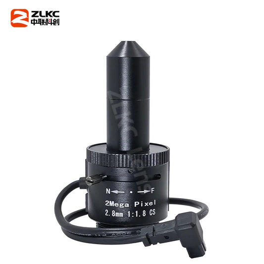 2.8mm Pinhole Lens 1/2.5 Inch FA Camera CS Mount Lens Low Distortion F1.8 Auto Iris CCTV For Machine Vision Camera 2Megapixels