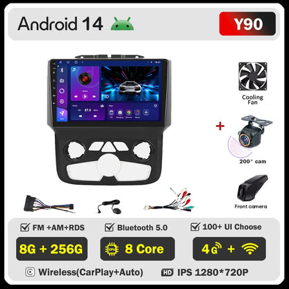 For Dodge Ram 1500 2500 3500 (2013-2019) Carplay Auto Screen Wireless Android Auto Car Intelligent Systems AutoMotive 8 Core DSP