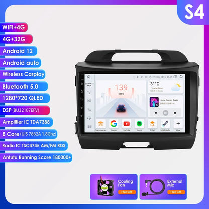 Hizpo Android 13 Car Radio GPS For KIA Sportage 3 2010 2011-2016 Multimedia Video Player 2din Navigation AUTO Stereo Head Unit