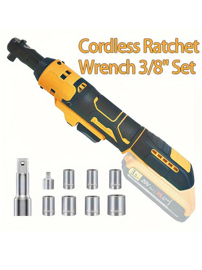 Fit For Dewalt 20V Battery Electric Ratchet Wrench 220N.M Cordless driver 3/8 Inch Removal Screw Nut With LED Repair Power Tools power tools