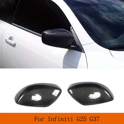 For Infiniti G37 G25 G35 2007-2013 Car Side Rear View Mirror Covers Caps Add On Side Mirror Cap Cover Shell Car Racing Body Kits