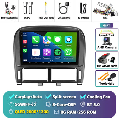 Android 14 Carplay Auto Car Radio Multimedia Player For Lexus LS430 XF30 LS 430 2000 - 2006 DSP Autoradio Stereo 2din Head Unit