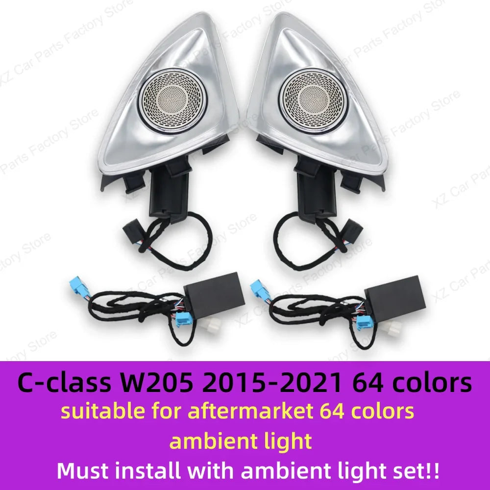 64 Colors 4D rotating Tweeter Speaker Ambient Light For Mercedes-Benz 4D Speaker W213 W205 W206 W223 W222 X254 C/E/S-Class Car