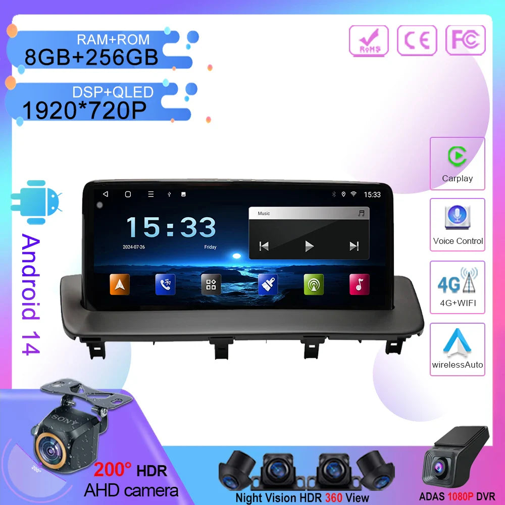 10.25 Inch Android 14 For MAZDA CX-9 CX 9 CX9 2016-2021 Car Radio Multimedia Player GPS Navigation Carplay Android Auto 2din DVD
