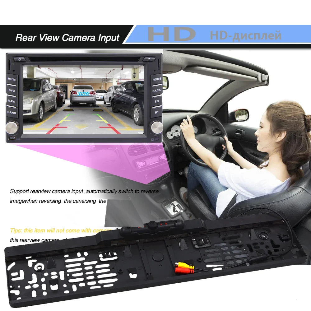 European Car License Plate Frame Number Plate with 4 IR LED Backup Car Rear View Camera Parking Assistant CCD HD Night Vision