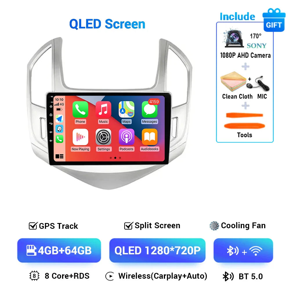 9" Android 15 Car Radio Video Player For Chevrolet Cruze J300 J308 2012 2013 2014 2015 GPS DSP Serero Auto Carplay 8G 1256G