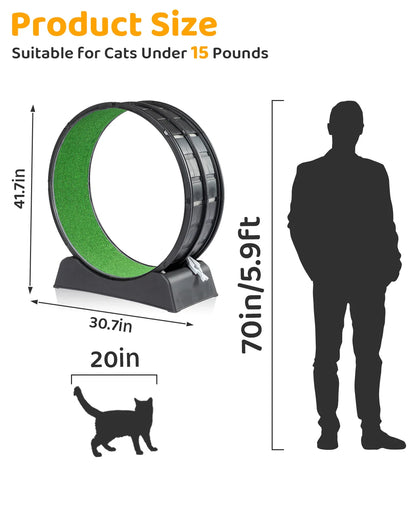 Cat exercise wheels, 39 inch indoor cat wheels, cat treadmill wheels with carpet running track, used for daily exercise of cats