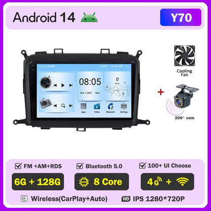 Android 14 Carplay Auto Car Radio For Kia Carens 2013 - 2018 Multimedia Player Auto Radio GPS Navigation TV Head Unit No 2 Din