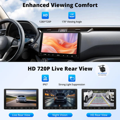 ATOTOZONE 9 Inch Android Car Radio Stereo Multimedia GPS Navigation Bluetooth WiFi FM Support Wireless Android Auto Carplay