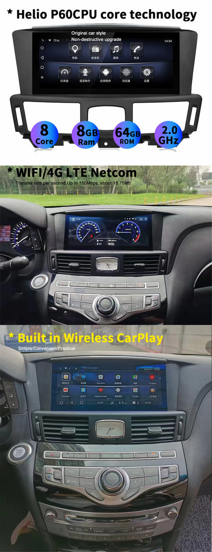 10.25inch Car Multimedia Video Player For Infiniti Q70 M25 M35 M37 2011-2019 GPS Navigation Android11 Radio stereo Carplay 4G