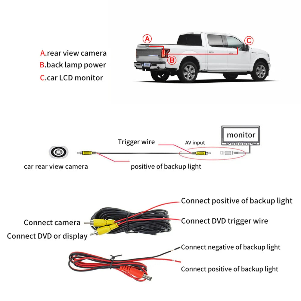 170° Wide Angle Tailgate Handle Reverse Camera For Toyota Tacoma 2005-2014 HD CCD Night Vision Waterproof Backup Camera