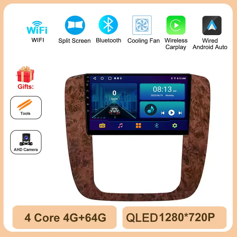 Android 14 for GMC Yukon Chevrolet Tahoe Suburban 2008-2012 Car Radio Multimedia Video Player Navigation Stereo GPS Navi 4G TOOL