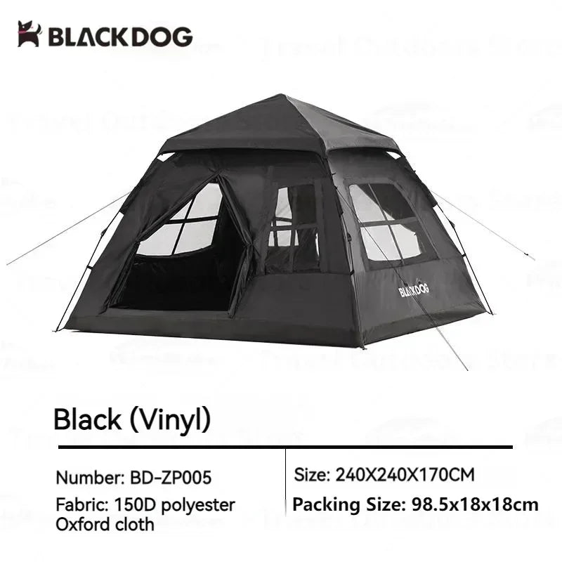 BLACK DOG Tent Waterproof Automatic One-touch Ultralight Portable Folding Beach Large Pyramid Travel Tents for Family Camping