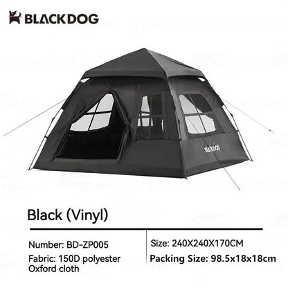 BLACK DOG Tent Waterproof Automatic One-touch Ultralight Portable Folding Beach Large Pyramid Travel Tents for Family Camping