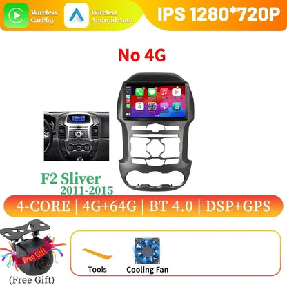 Android 14 For Ford Ranger 3 2011-2015 Car Radio Multimedia Navigation 4G GPS Bluetooth Wireless Carplay Head Unit Screen Stereo