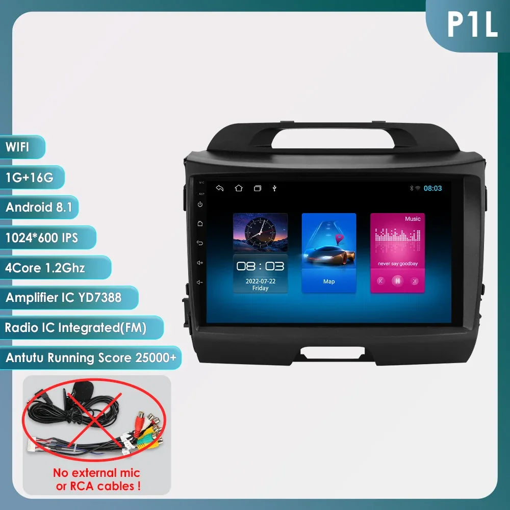 Hizpo Android 13 Car Radio GPS For KIA Sportage 3 2010 2011-2016 Multimedia Video Player 2din Navigation AUTO Stereo Head Unit