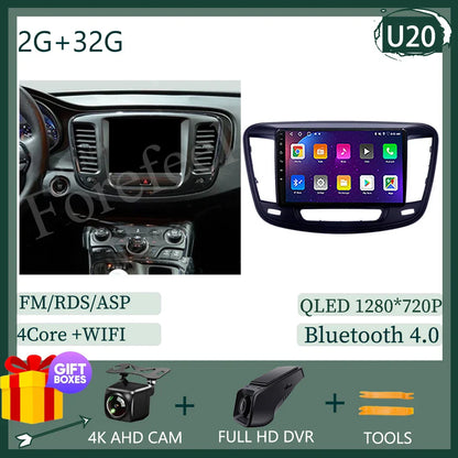 Auto Stereo Android 14 For Chrysler 200 200C 200S 2015 - 2019 Car Radio Navigation GPS Touch QLED Screen DVD Video Player DSP BT