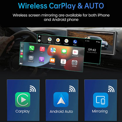 JIUYIN 11.26 inch 4K HD DVR Universal Car Radio Multimedia Navigation Wireless CarPlay Android Auto Mirror Music Player