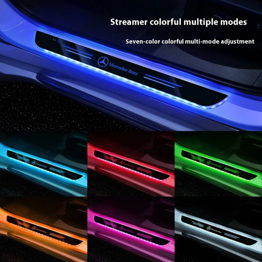 Car LED Wireless Welcome Pedal Light Door Sill Light For Mercedes-Benz AMG A C E V Class GLA Sprinter ML Vito GLK CLA SLK SL GLC
