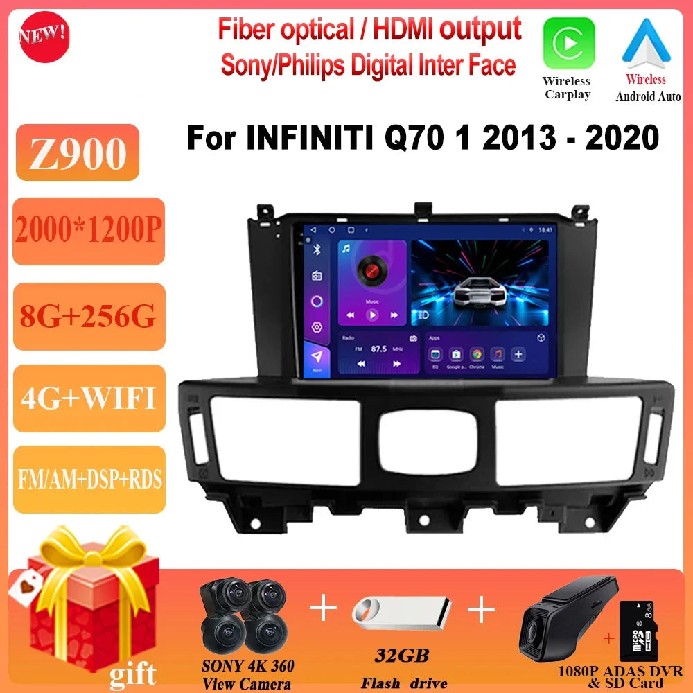 Car Radio Player For Infiniti Q70 1 2013-2020 Android 13 Car Radio Multimedia Video Player Navigation  auto radio car DVD WIFI