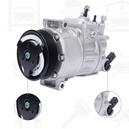 12V 125 Amps Air Conditioning Compressor AC Clutch Kit for Cars and Trucks Silver Energy-saving Air Conditioning Compressor
