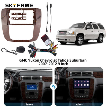 SKYFAME Car Frame Fascia Adapter Canbus Box Decoder Android Radio Dash Fitting Panel Kit For GMC Yukon Chevrolet Silverado Tahoe