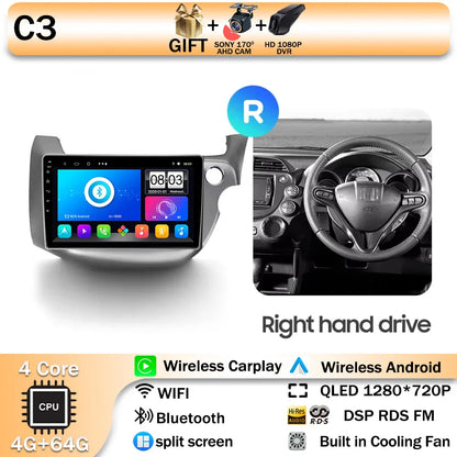 Android 14 For HONDA FIT JAZZ 2008 2009 2010 2011 2012 2013 Car Stereo Radio Multimedia Wireless Carplay Android Auto GPS 4G BT