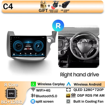Android 14 For HONDA FIT JAZZ 2008 2009 2010 2011 2012 2013 Car Stereo Radio Multimedia Wireless Carplay Android Auto GPS 4G BT
