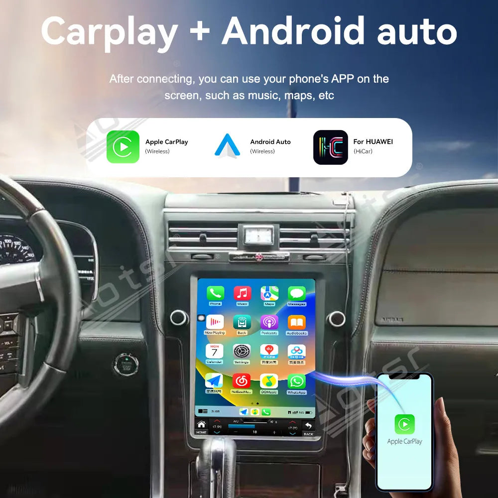 Touch Screen Android 14 Auto Multimedia Car Radio For Lincoln Navigator 2014-2017 Car GPS Navigation Audio Stereo Head Unit