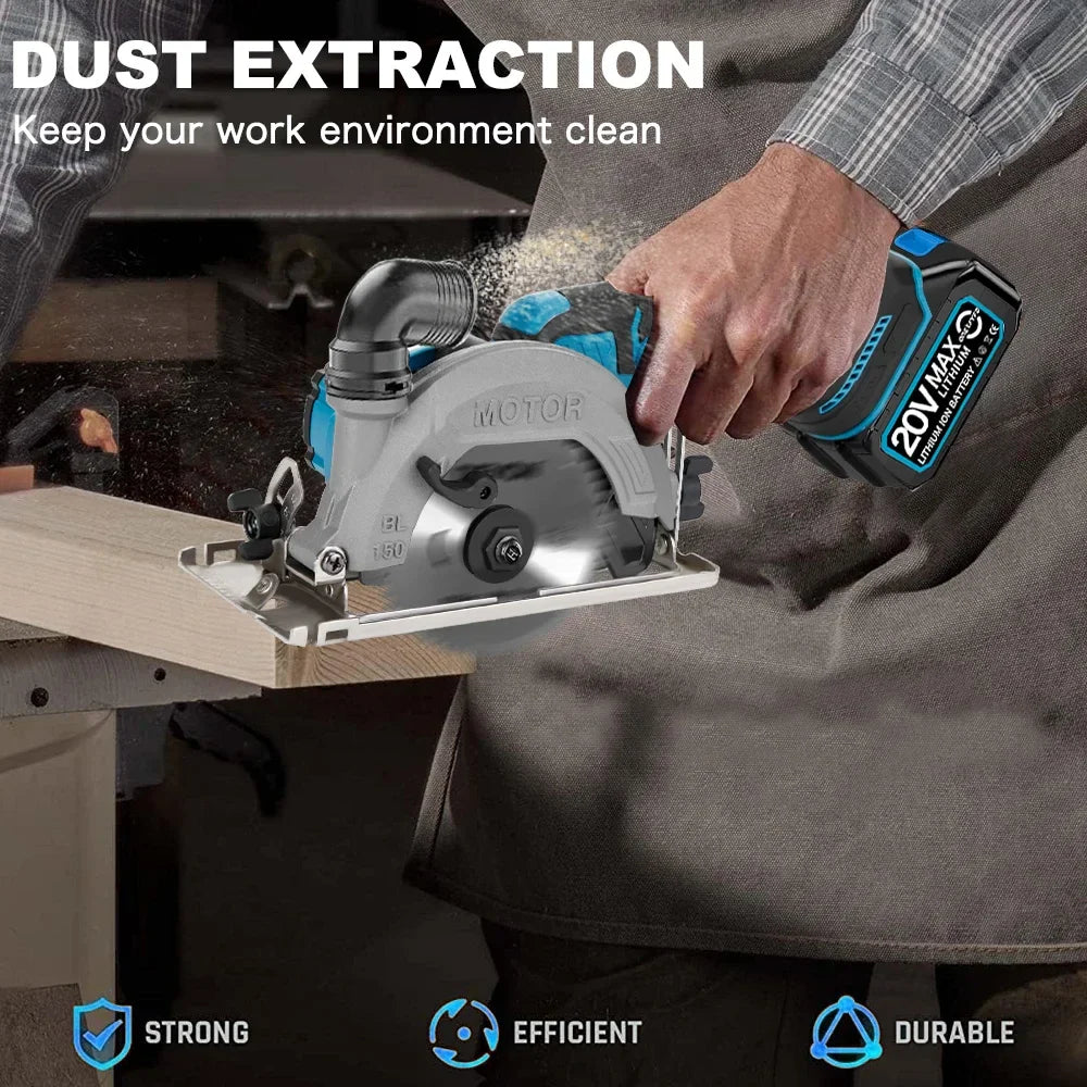 Brushless Circular Saw 150mm Cordless Electric Saw Adjustable Wood Cuttiing Machine Handheld Woodworking Saw for Makita Battery power tools