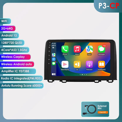 Hizpo Car Stereo Radio For Honda CRV CR-V 2017 - 2021 Multimedia Player Navigation GPS Carplay 2 Din Android Head Unit Wifi DSP
