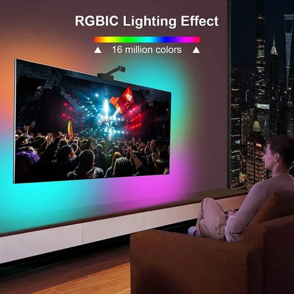 Ambilight Tv Backlight With Camera 3.8M 5M Led Light Television Smart Synchronization Rgbic Led Strip With Color Picking Sensor
