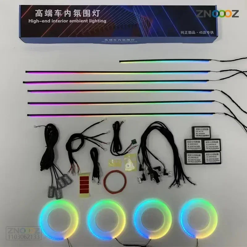 For Audi A1 A3 A6 A7 C5 C6 Q3 Q2 Q7 TT TTS R8 S3 S6  A4 64 Color RGB Symphony Car LED  Interior Ambient Light