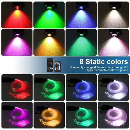 Car Starry Sky Light Auto Home Fiber Optic Lights Atmosphere Lamp Music Control Ceiling Lights RGB 12W 8 Colors Car Styling DIY