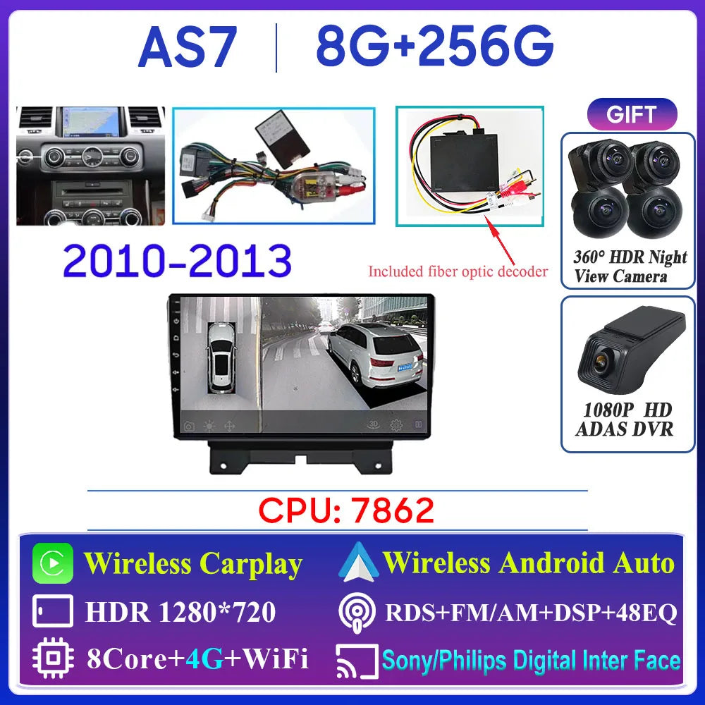Car Radio Carplay For Land Rover Range Sport 2005 2006 2007 2008 2009  Multimedia Player GPS Navigation Android Auto 5G Wifi